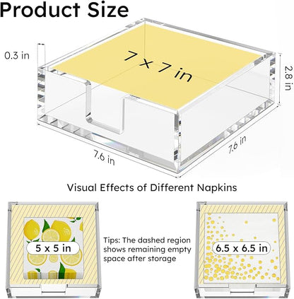 Square Acrylic Napkin Holder Tray - Image 3