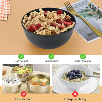 Wheat Straw Bowl Sets, Microwave and Dishwasher Safe Bowls, Alternative Plastic - Image 5