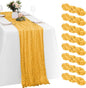 8 Pack Gold Cheesecloth Table Runners 20x120 Inch Gauze Table Runner 10FT by Yorcari