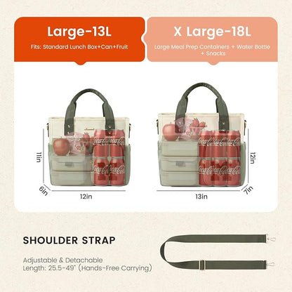 LOVEVOOK Insulated Lunch Bag for Women, Trendy Varsity Chenille Letter Lunch - Image 2