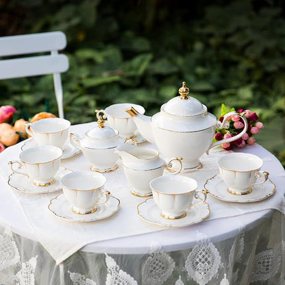 ACMLIFE Tea Sets for Adults Fine Bone China Tea Set for 6, Porcelain Teapot - Image 7