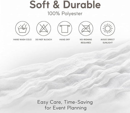 10 Pack White Table Runner 10FT Gauze Cheesecloth Table Runner | 21x120 Inch - Image 7