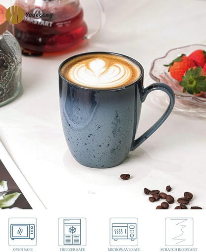 Yeacccng Modern Minimalist Coffee Mugs Set of 6, Cappuccino Cups Set, 16 Oz - Image 3
