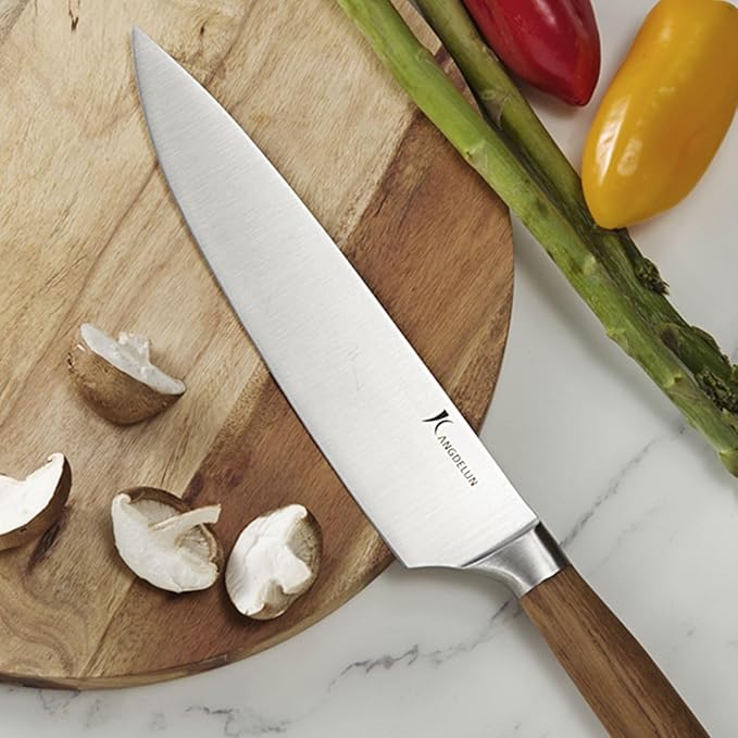 Natura Series 15 PCS Knife Block Set, Ultra Sharp High Carbon Stainless Steel with Wooden Handle