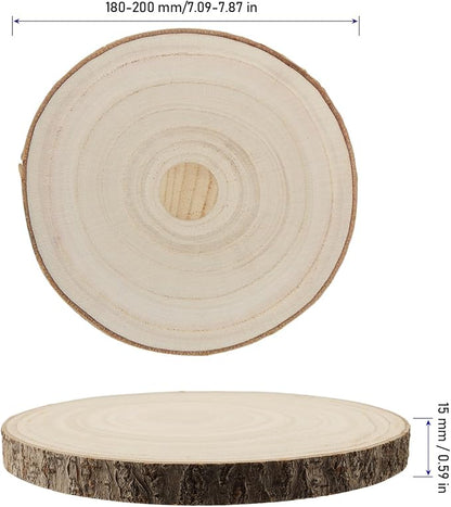 KINJOEK 10 PCS 7-8 Inch Large Natural Wood Slices - Image 2