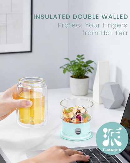 ZENS Modern Glass Infuser Teapot, One Touch Tea Release Loose Tea Maker | Loose - Image 8
