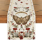 Artoid Mode Beige Poppy Moth Mushroom Moon Fall Table Runner, Seasonal Autumn by ArtoidMode