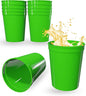PartyPrints 10 Pack 16 oz Lime Green Reusable Blank Plastic Cups, Stadium Cups by PartyPrints
