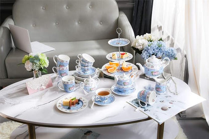 London Boutique Cups Mugs Set 4 Fine China Shabby Chic Vintage Retro Design in - Image 5