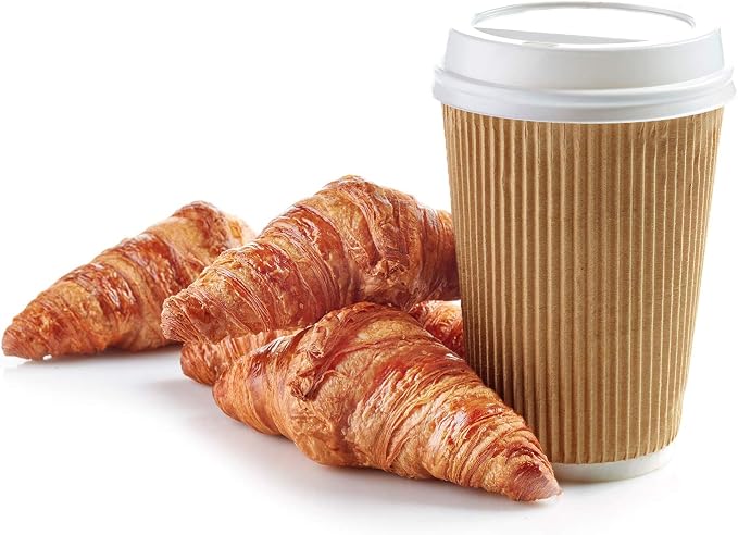 GUSTO [12 oz. - 500 Count Insulated Kraft Ripple Paper Hot Cups, Disposable - Image 5