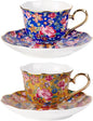 KAMMAK Tea Cup and Saucer, Ceramic Coffee Cups, 6.3 oz, Afternoon Tea and by KAMMAK