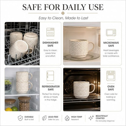 6 Oz Coffee Cups Set of 4, Espresso Cups - Image 3