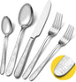 40 Piece Silverware Set, Service for 8, EIUBUIE Premium Stainless Steel Cutlery Set, Mirror Polished Flatware Sets with Pattern Handle, Modern Kitchen Eating Utensils Sets