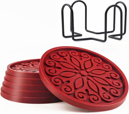 Coasters for Drinks, Resistant Reusable Silicone Coasters by Unknown