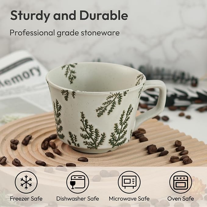 11 oz Ceramic Coffee Mug, Stoneware Teacup - Image 2