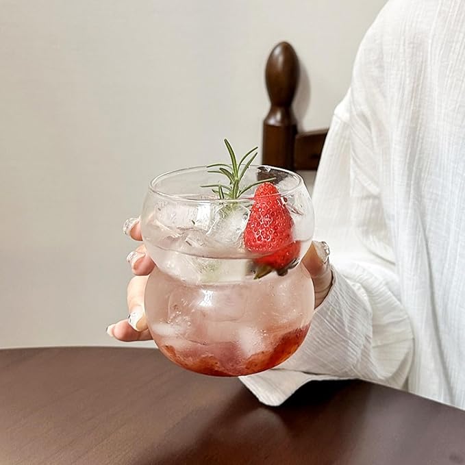 Ribbed Glassware Water Tumbler, Wave Bubble Glasses Tumbler, Aesthetic Ripple by Dxmimer