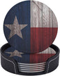 6 Pcs Texas State Flag White Star Leather Coasters by Jfniub