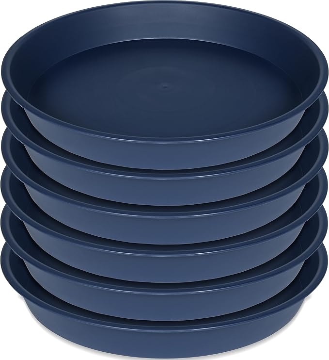 6 Pack Plastic Plant Saucer Planter Water Drip Tray, 4 5 6 7 8 9 10 11 12 inch by Bleuhome