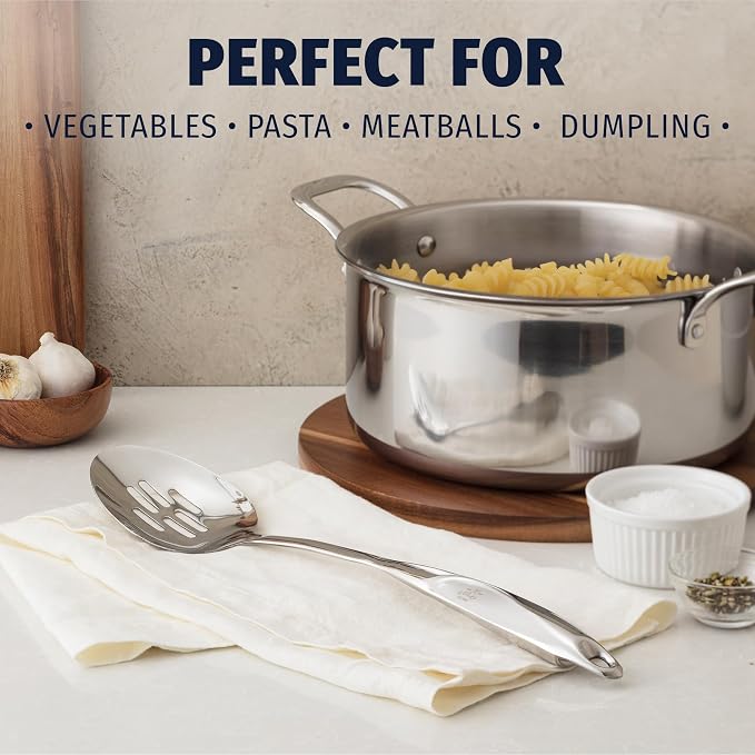 Zulay Kitchen Stainless Steel Slotted Spoon | 15” Large Cooking & Serving Spoon - Image 2