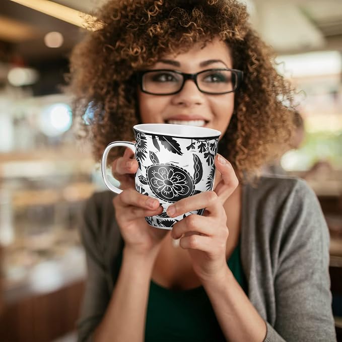 Karma Gifts 16 oz Black and White Boho Mug Sea Turtle - Image 6