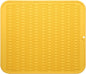 Silicone Dish Drying Mat for Multiple Usage,Easy clean,Eco-friendly,Heat-resistant Silicone Mat for Kitchen Counter or Sink,Refrigerator or Drawer Liner Yellow XL 18 inches x 16 inches