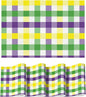 Artoid Mode Buffalo Plaid Vinyl Placemats Set of 4, 12x18 Inch Washable Non-Slip Heat Resistant Plastic Place Mats for Party Dining Table, Purple/Yellow