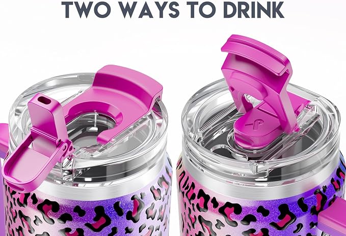 Meoky 40 oz Tumbler with Handle and Straw, Insulated Tumbler with Lid and Straw - Image 6