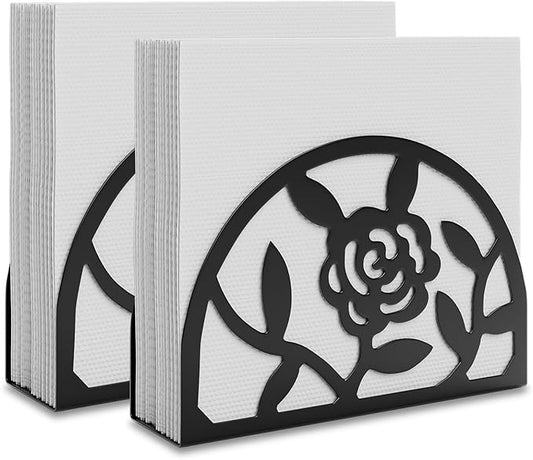 Epicano Napkin Holder for Table,Metal Rose Standing Napkin Holderfor Kitchen Dining Tables & Countertops, Paper Cocktail Napkins Holder Dispenser for Indoor & Outdoor,Unique Table Decor Gifts, 2 Pack