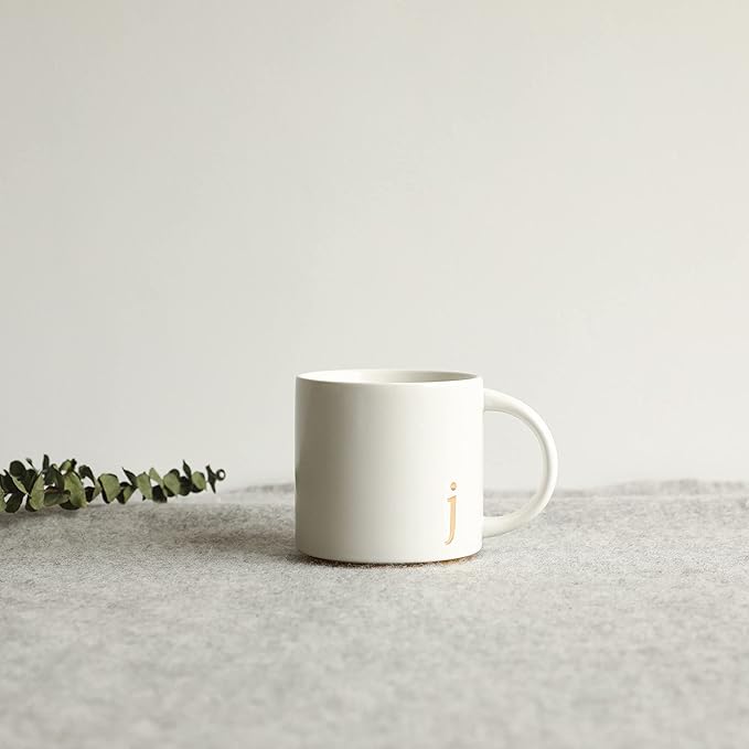 COLLECTIVE HOME Ceramic Coffee Mug, 15 oz Monogram Cup - Image 6