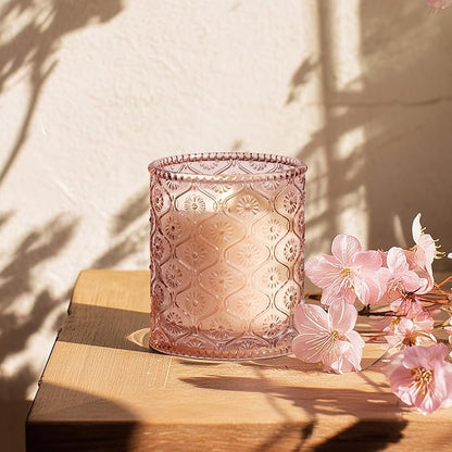 LA JOLIE MUSE Cherry Sakura Candle - Cherry Blossom, Rose, Sandalwood | 6 oz Natural Soy Wax | 40 Hours Clean Burn | Floral Scented Candle | Gift-Ready for Hosts & Gatherings