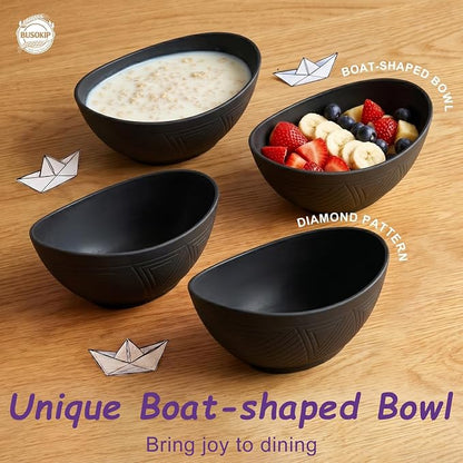 Cereal Bowls Sets of 6, Unbreakable & Lightweight Wheat Straw Bowls 26oz - Image 4