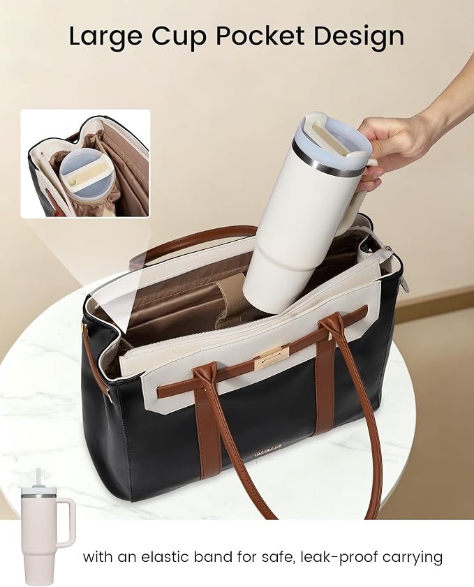 LOVEVOOK Laptop Tote Bag for Women, 2-in-1 Work Teacher Bags - Image 3