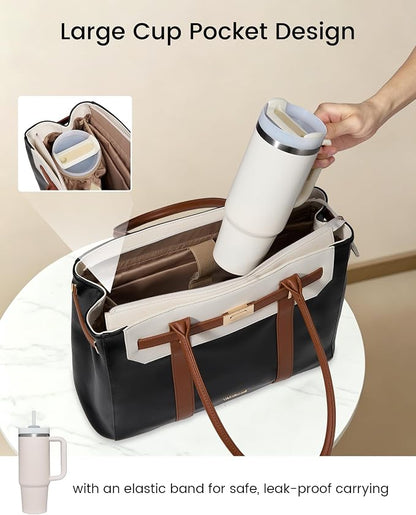 LOVEVOOK Laptop Tote Bag for Women, 2-in-1 Work Teacher Bags - Image 3