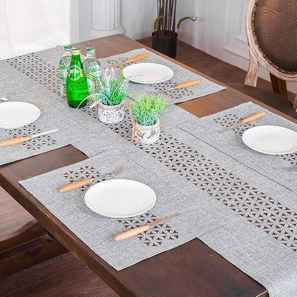 ARTABLE Gray Rectangle Fabric Table Runner Finished Edge 16 x 104 Inch | - Image 3