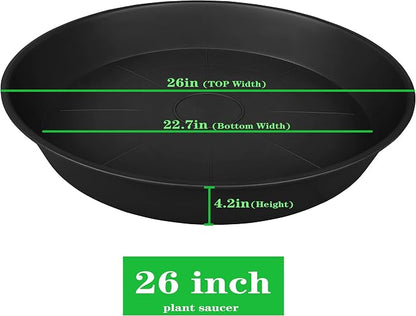 3 Pack of 25 26 inch Plant Saucer, 4.2" Depth, Large Deep Heavy Duty Plastic - Image 2