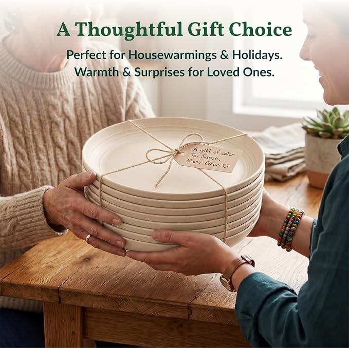 Plastic Dinner Plates, Wheat Straw Plates 11 Inch, Lightweight Unbreakable - Image 8