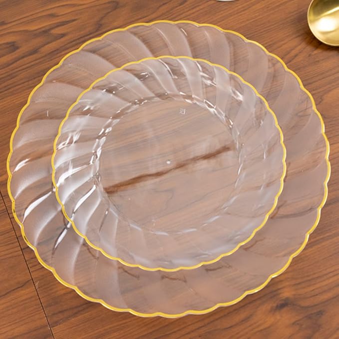 Efavormart 10-Pack 7.5" Clear Plastic Salad Dessert Plates - Image 4