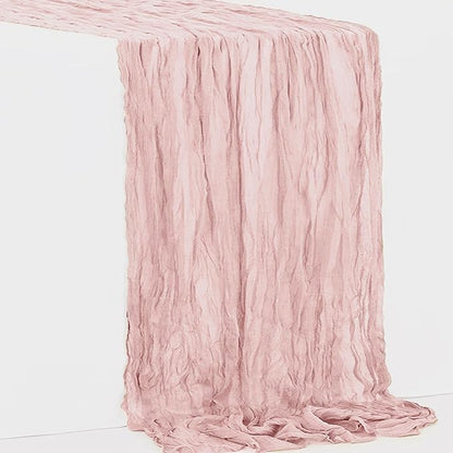 6 Pack Blush Pink Cheesecloth Table Runner 35x120 Inch 10Ft Rustic Gauze Cheese - Image 7