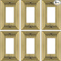 Metal Wall Plate for Electrical Outlets, Decorative Antique Brass Switch Plates Outlet Cover, Light Switch Cover Plate, 1-Gang Wall Plates (Single Decoretor, 6 Pack)