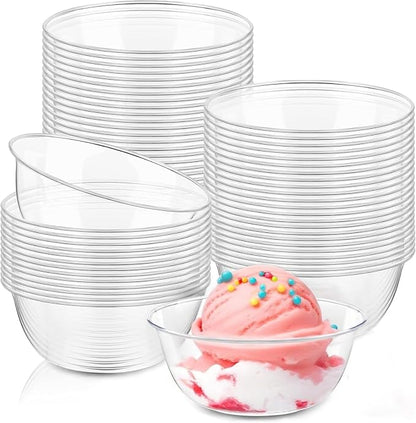 80 Pack 6 oz Clear Plastic Bowls, Disposable Salad Serving Bowls | by Slomg