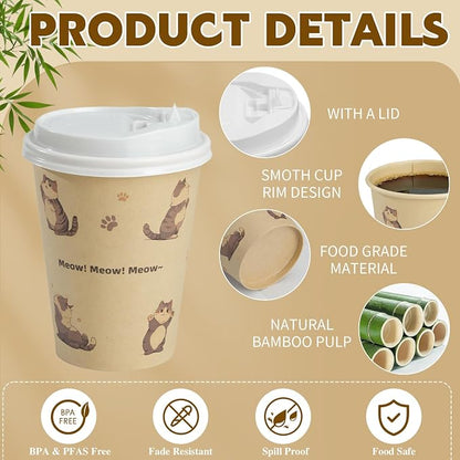 12 OZ 25 Pack Disposable Cups Paper Coffee Cups - Image 2