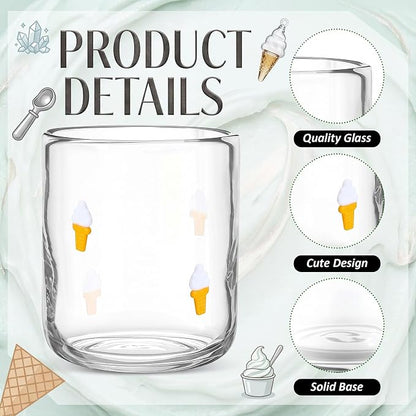 SiliFine 2 Pcs Ice Cream Icon Juice Glasses - 14oz Summer Ice Cream Stemless - Image 4