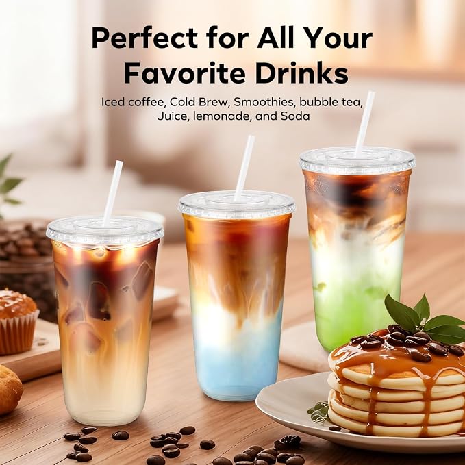 100 Pack 20 oz Round Bottom Plastic Cups - Image 3