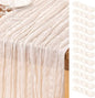 DeZerlor Ivory White Cheesecloth Table Runners 12 Pack Summer Boho Runners | by DeZerlor