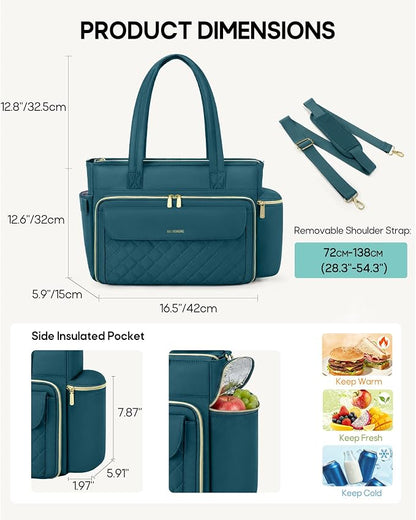 RAINSMORE Teacher Bag for Women, 15.6" Laptop Work Tote, 40oz Cup Holder | - Image 5