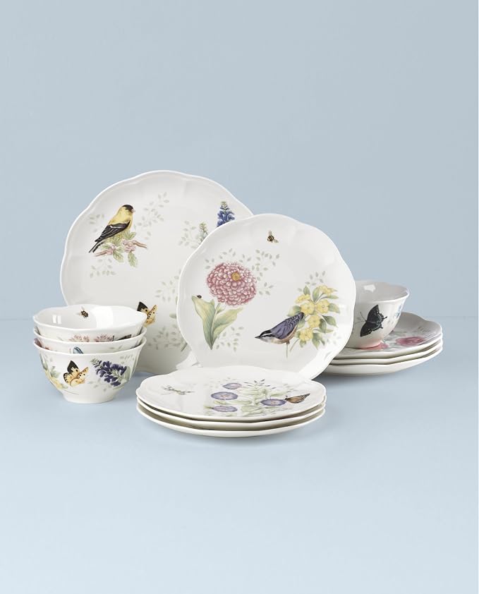 Lenox Dinnerware Set, Butterfly Meadow Flutter 12-Piece Set, Service - Image 2