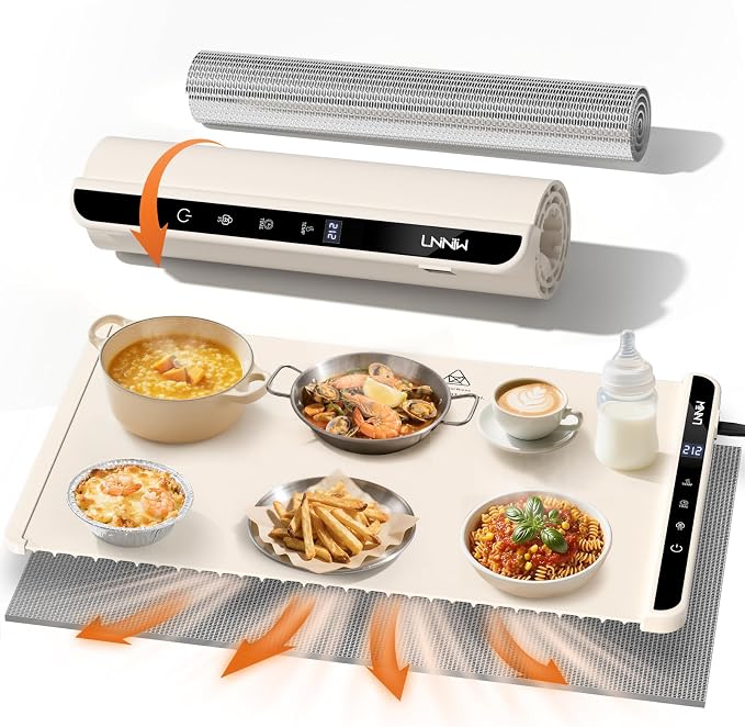 Warming Mat for Food, 26x15 Inch, Off White, Fast Heat, Child Lock | Includes by Unknown