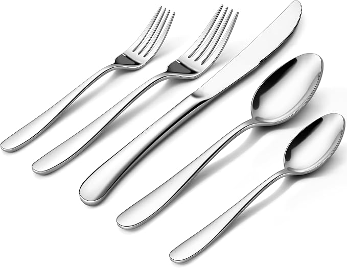 Onader 40 Piece Heavy Duty Silverware, Flatware Set by Onader