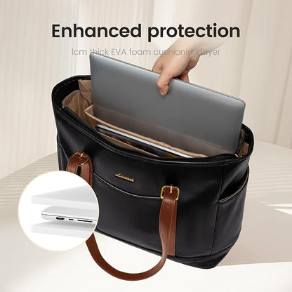 LOVEVOOK Laptop Tote Bag for Women, Leather Work Computer Briefcase Bag | Large - Image 7