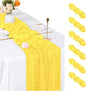 6 Pack Lemon Yellow Cheesecloth Table Runner, 17 x 108 inch, Semi Sheer Boho by ACSUIT